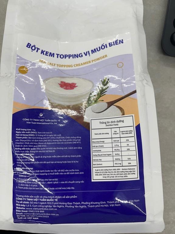 BỘT KEM TOPPING VỊ MUỐI BIỂN 1kg