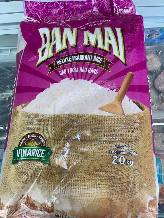 Gạo thơm hảo hạng Ban Mai 20kg