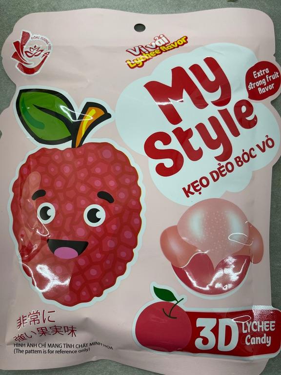 Kẹo dẻo bóc vỏ My Style vị vải 3D 120g